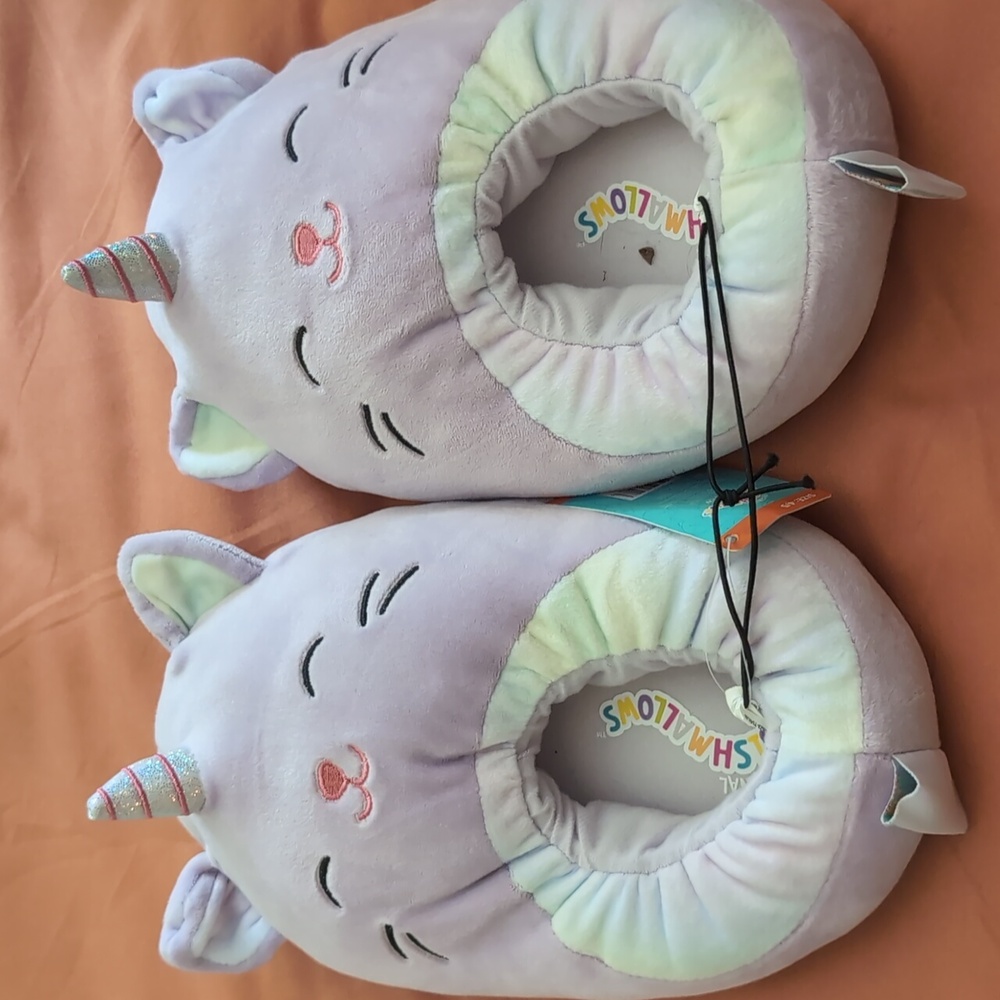 Kids cat unicorn squishmallow slippers